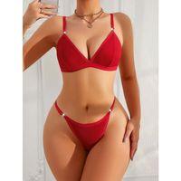 Kadın Kırmızı Zarif Bikini Mayo Takımı Özel Tasarım