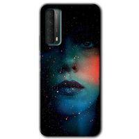 Huawei P Smart 2021 Kılıf Baskılı Kapak - Karanlık Kadın + 5D Tam Kaplayan Cam