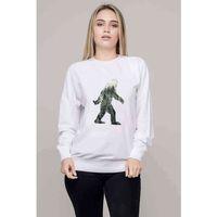 Silhouette Sasquatch Baskılı Beyaz Kadın Sweatshirt