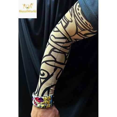 Giyilebilir Kol Dövmesi Çorap Dövme 3D Baskılı Kol Bacak Dövme 2 Adet Model 12