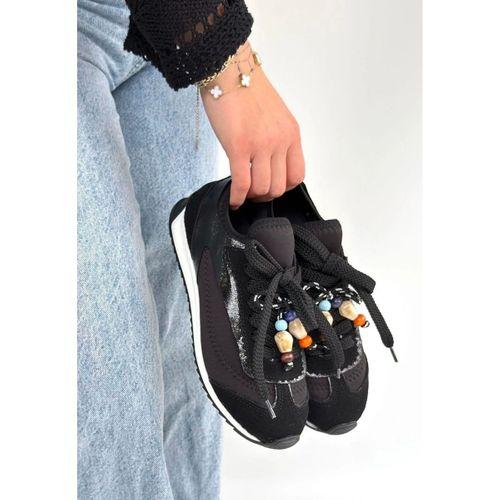 Riaf Siyah Cilt Bağcıklı Spor Ayakkabı