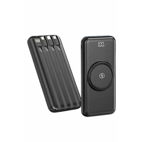 Kablosuz Çoklu Şarj Girişli 10.000 Mah Kablolu Powerbank Taşınabilir