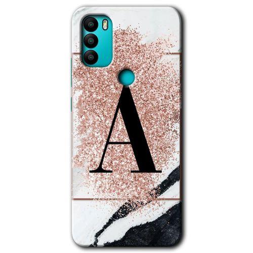 General Mobile GM 21 Plus Kılıf HD Desen Baskılı Arka Kapak - Pembe Mermer Desenli A Harfi