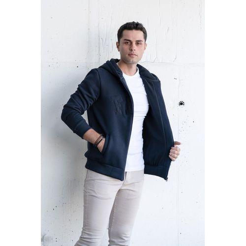 REGULARFİT KAPŞONLU FERMUARLI 3 İPLİK KALIN ERKEK SWEATSHİRT