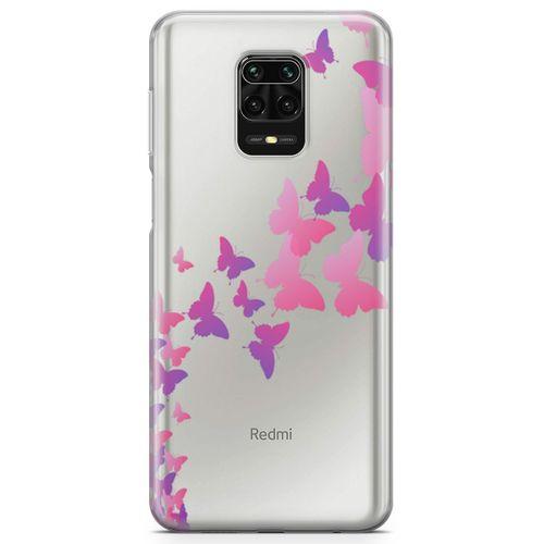 Xiaomi Redmi Note 9 Pro Kılıf Kelebek Silüetleri Arka Kapak Koruma Desenli Full Koruyucu