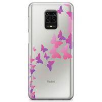 Xiaomi Redmi Note 9 Pro Kılıf Kelebek Silüetleri Arka Kapak Koruma Desenli Full Koruyucu