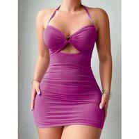 Kadın Mor Tül Kalp Detaylı Fantezi Gecelik 2175