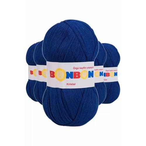 5 Adet Kristal El Örgü Lif İpi Mavi 98488 - bonbon mudanis