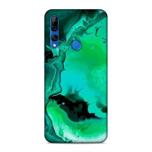 Huawei Y9 Prime 2019 Kılıf Yesil Mermer Arka Kapak Silikon Koruma Full Koruyucu