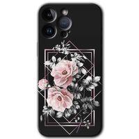 Potkal Hediye Fabrikası iPhone 14 Pro Max Kılıf HD Desen Baskılı Arka Kapak - Retro Çiçek 1