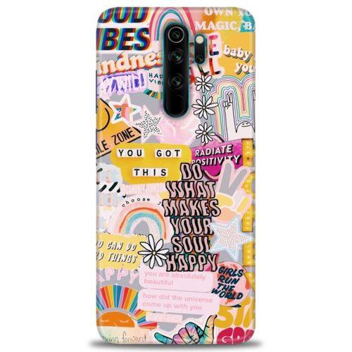 Xiaomi Redmi Note 8 Pro Kılıf HD Baskılı Kılıf - Good Vibes + Tam Ekran Koruyucu