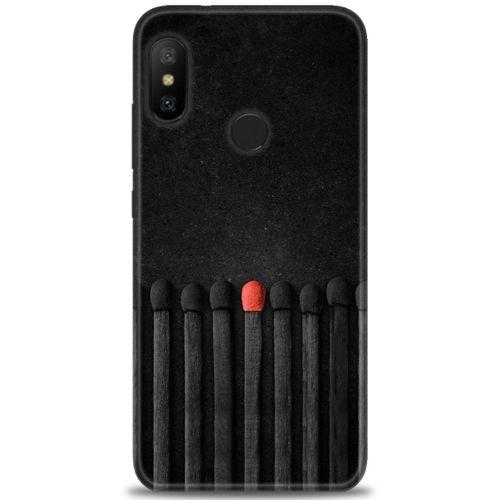 Xiaomi Mi A2 Lite Kılıf HD Baskılı Kılıf - Kibrit Çöpleri + Tam Ekran Koruyucu