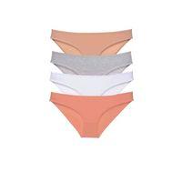 4 Adet Süper Eko Set Likralı Kadın Slip Külot Ten Gri Beyaz Pudra