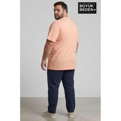 Erkek Büyük Beden AR Baskılı 3xl-6xl Bisiklet Yaka Tshırt SPR26BTS510-01