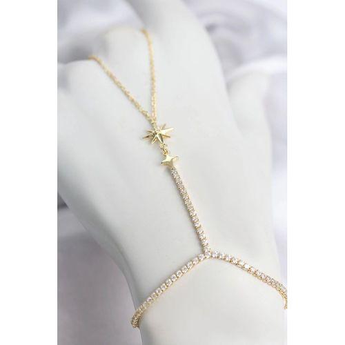 Gold Renk Pirinç Zirkon Taşlı Kutup Yıldızı Model Şahmeran