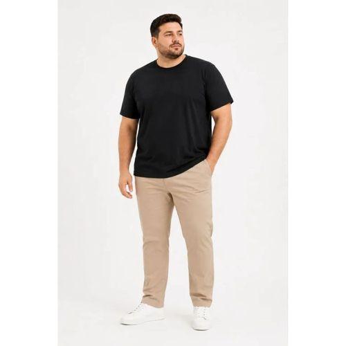 Erkek Battal Big Size Basic Tişört Bisiklet Yaka Rahat Kalıp T-Shirt - Siyah
