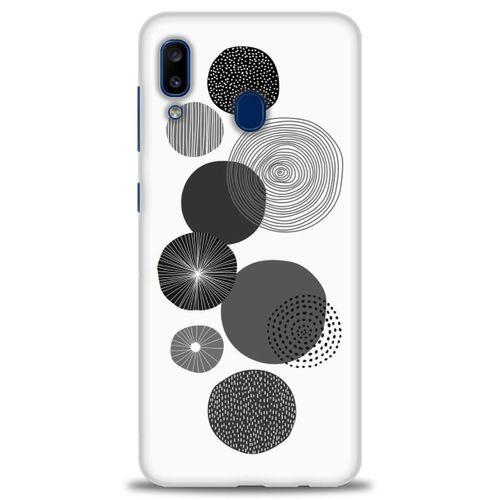 Samsung Galaxy A30 Kılıf HD Baskılı Kılıf - Siyah Daire + Tam Ekran Koruyucu