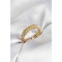 Gold Renk Başak Model Zirkon Taşlı Kadın Yüzük