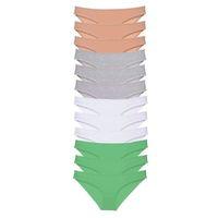 12 Adet Süper Eko Set Likralı Kadın Slip Külot Ten Gri Beyaz Yeşil