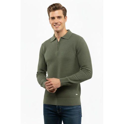 Erkek Fermuarlı Polo Yaka Triko Kazak 5240F BGL-ST04852
