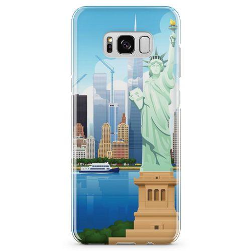 Samsung Galaxy S8 Kılıf Özgürlük Heykeli Newyork Arka Kapak Koruma Desenli Full Koruyucu