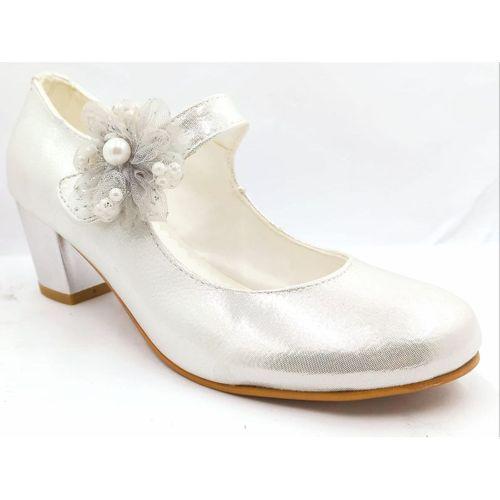 Mini Women Gümüş Kız Çocuk Topuklu Abiye Ayakkabı