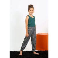 Kız Çocuk Sıfır Kol Zümrüt Yeşili Penye Pijama Takım