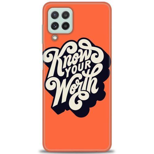 Samsung Galaxy M22 Kılıf HD Baskılı Kılıf - Know Your Worth + Tam Ekran Koruyucu