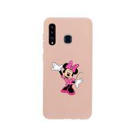 Samsung A20s Minnie Mouse Premium Silikonlu Pembe Telefon Kılıfı