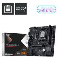 MSI PRO B840M-B AM5 DDR5 8000MHZ(OC) HDMI VGA 2X M.2 USB 5 GBS 2.5G LAN MATX
