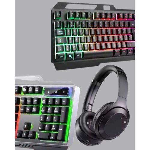 Işıklı Klavye Mouse Ve Bluetooth Kulaklık Seti Türkçe Q Usb