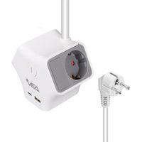 Vea VE-G903YC 3'lü USB+ Type-C Girişli Anahtarlı 1.5 Metre Grup Priz