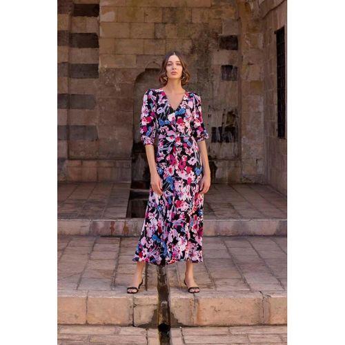 Çiçek Desenli Viskon Elbise