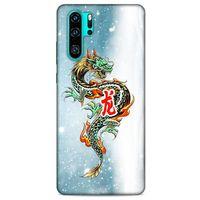 Huawei P30 Pro Kılıf Dragons (29) Arka Koruma Kılıfı Tatoo Mavi Ejderha
