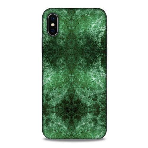 Mermer Desenli (12) Tema Koruyucu Silikon Yeşil Apple iPhone XS Kılıf