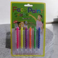 VIP KALİTE PALYAÇO YÜZ BOYASI 6 LI KALEM YÜZ BOYAMA SETİ FACE PAİNT STİCKS NEON BRİGHT COLORS