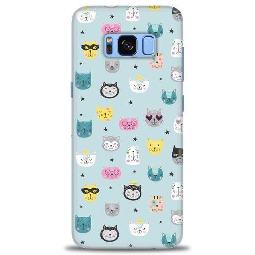 Samsung Galaxy S8 Kılıf HD Baskılı Kılıf - Cats + Tam Ekran Koruyucu