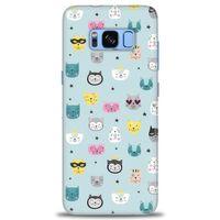 Samsung Galaxy S8 Kılıf HD Baskılı Kılıf - Cats + Tam Ekran Koruyucu