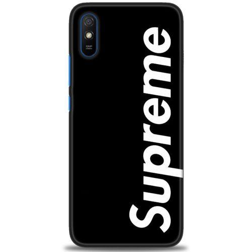 Xiaomi Redmi 9A Kılıf HD Baskılı Kılıf - Supreme Siyah + Tam Ekran Koruyucu