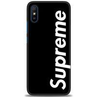 Xiaomi Redmi 9A Kılıf HD Baskılı Kılıf - Supreme Siyah + Tam Ekran Koruyucu