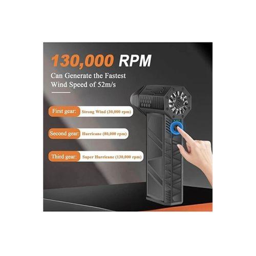 Turbo Jet 130000rpm Şarjlı Turbo Jet Şiddetli Fan Güçlü Hava Üfleyici Araç Süpürgesi 4000 Mah 52m/sec