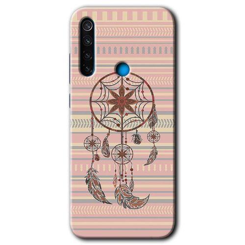 MRCİLETİSİM Xiaomi Redmi Note 8 Kılıf HD Desen Baskılı Arka Kapak + Temperli Cam - Mandala Retro