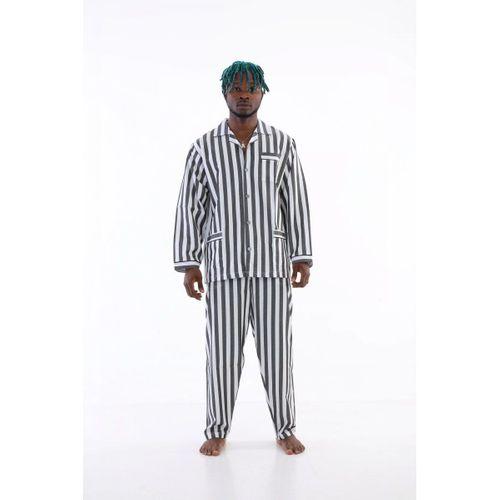 4007 Uzun Kol Çizgili Gaffur Erkek  Pijama Takım