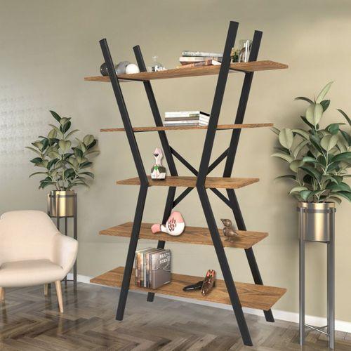 Buradabak Dekoratif Kitaplık 5 Raflı Kitaplık Alart Rio X Kitaplık & Gümü