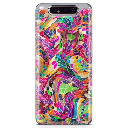 Samsung Galaxy A80 Kılıf Renkli Prizmalar 3d Arka Kapak Koruma Desenli Full Koruyucu