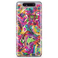 Samsung Galaxy A80 Kılıf Renkli Prizmalar 3d Arka Kapak Koruma Desenli Full Koruyucu