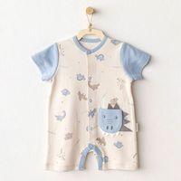 Andywawa Andywawa AC25917 Romper Dino Bebek Tulum Beige