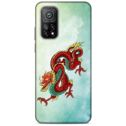 Xiaomi Mi 10T Pro 5G Kılıf Dragons (25) Antişok Kapak Tatoo Sarı Kırmızı Ejderha