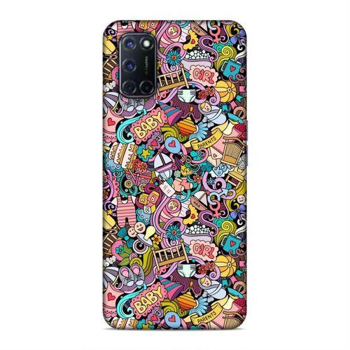 Oppo A92 Kılıf Kiz Bebek Giyim Doodle Arka Kapak Silikon Koruma Full Koruyucu