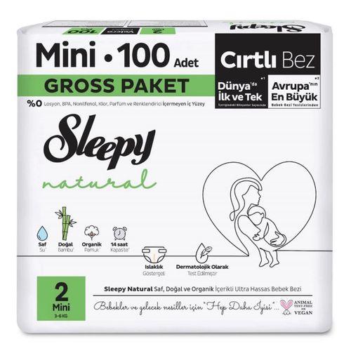 Çocuk Sleepy Natural Bebek Bezi Gross Paket 2 Beden 3-6 Kg 100 Adet